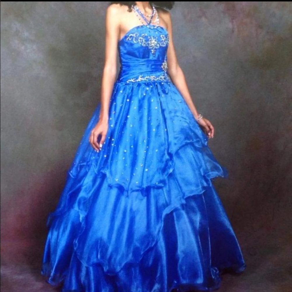 Royal Blue & Silver Pageant/ Prom Dress